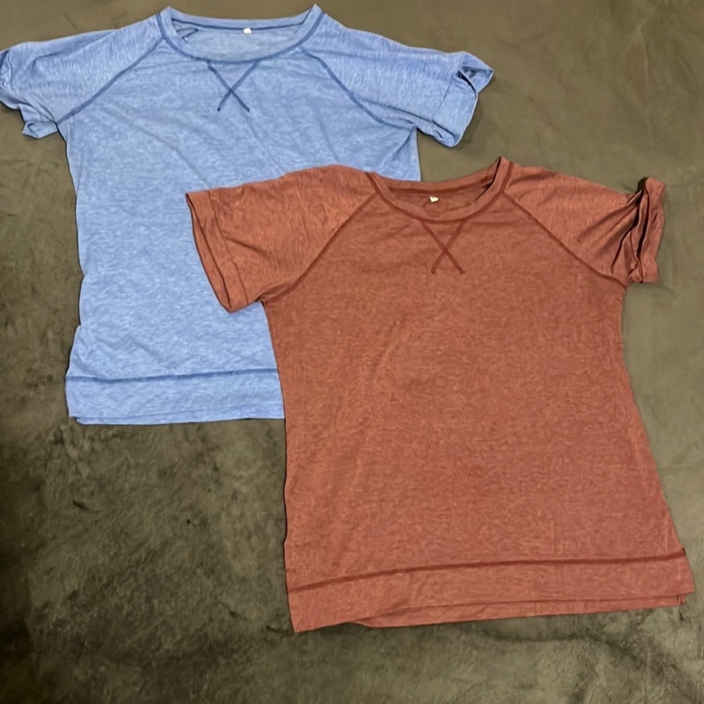 Blue and maroon shirts